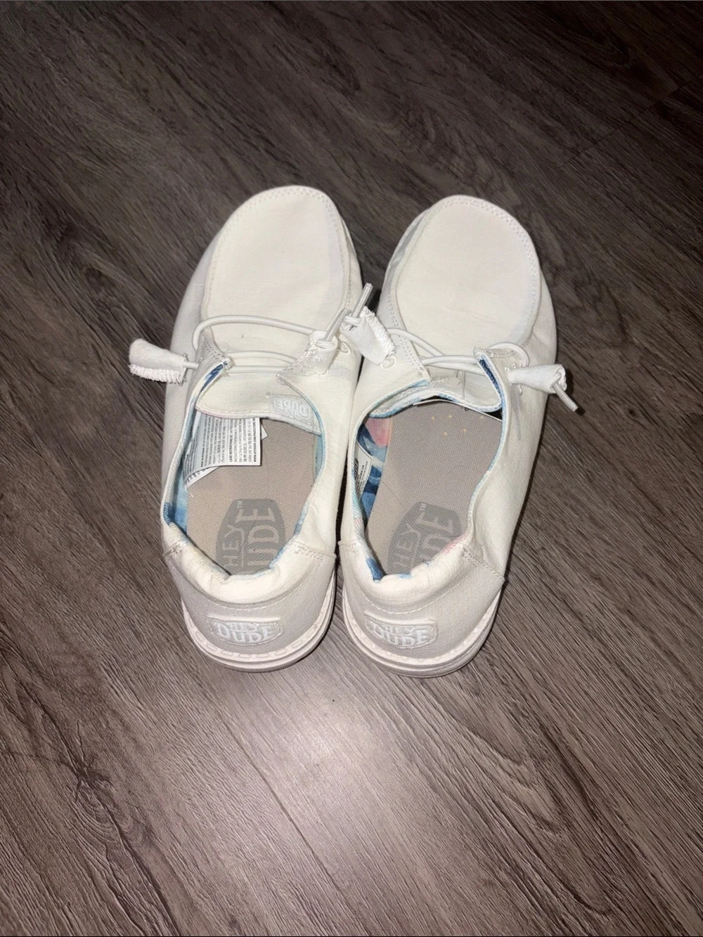 Hey Dude White Canvas Lightweight Slip-On Loafers